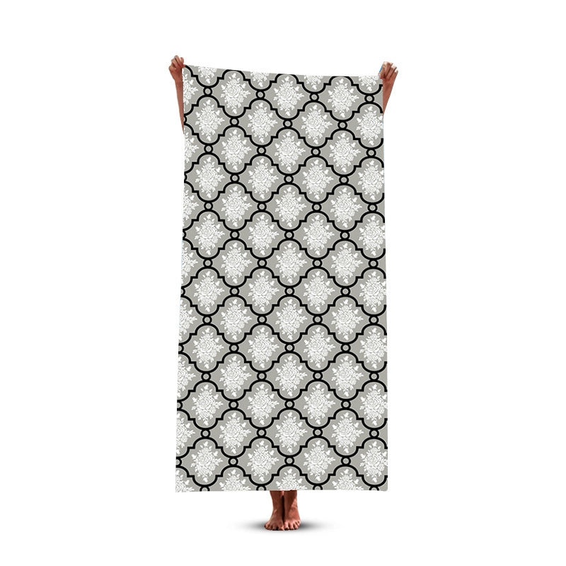 Geometric Pattern Polyester Beach Towel for Casual Vacation Use|Beach Accessories