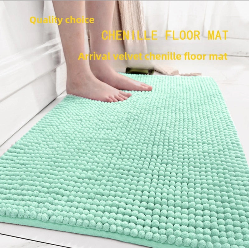 Soft Chenille Plush Floor Mat | Bathroom & Bedroom Carpet Absorbent Door Rug | Home Decor Accessories|Bath Mats