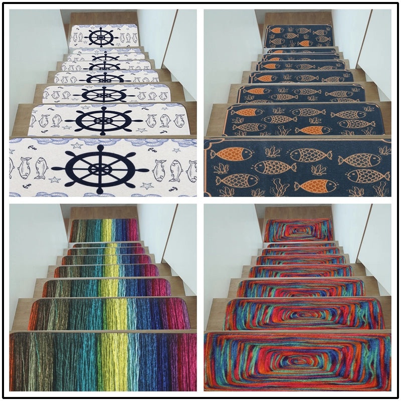 Velvet Fish Loop Bath Mat with Casual Color Block Design|Home & Living Bath Rugs