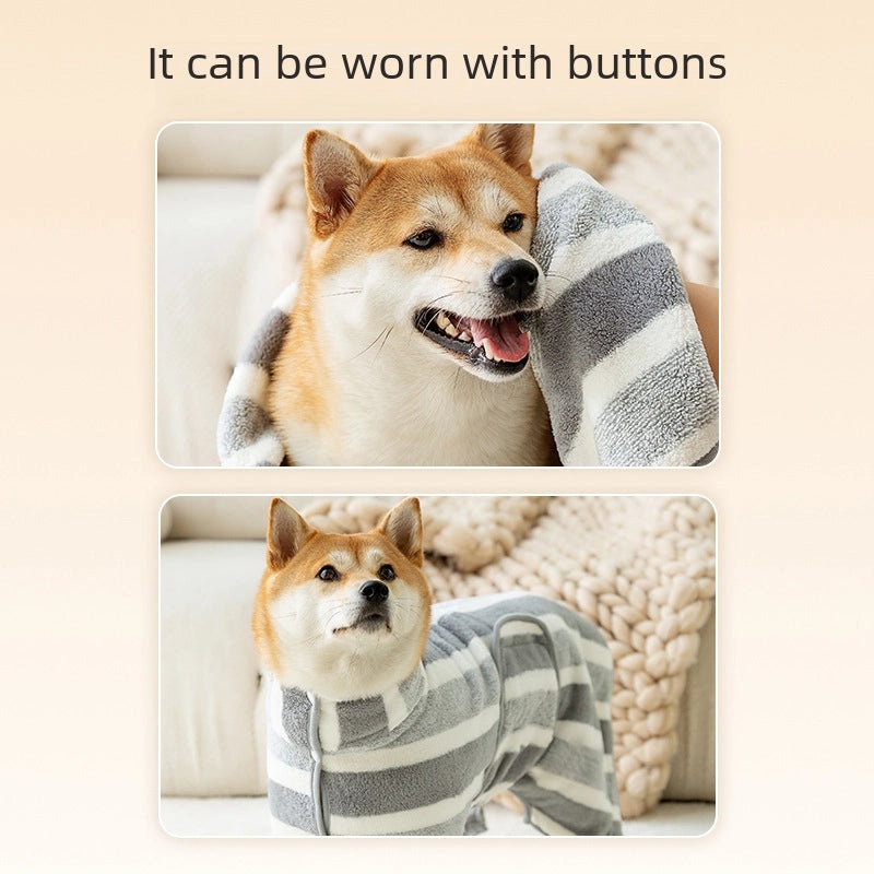 Extra Large Super Absorbent Pet Bathrobe Quick Dry Thickened Towel for Medium Large Dogs and Cats | Pet Bath Accessories