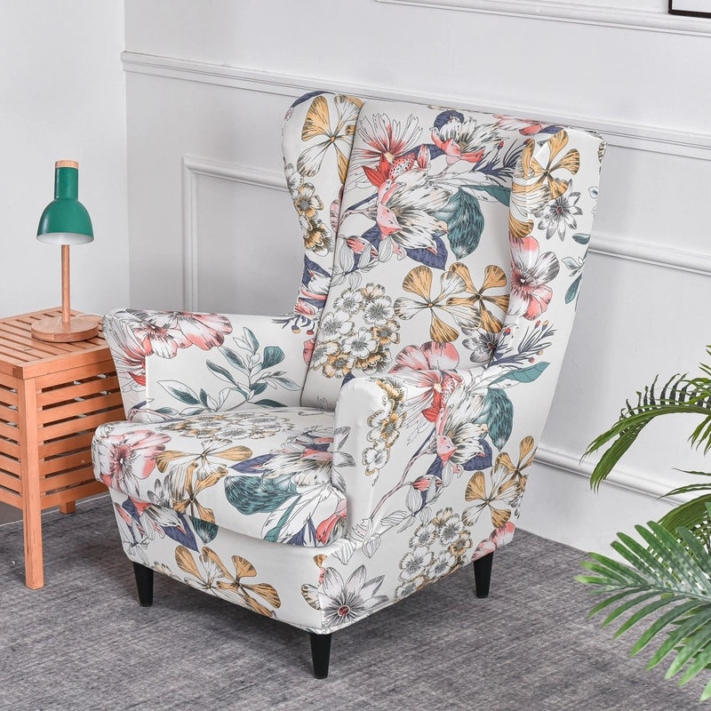 Elastic Four Seasons Tiger Print Wingback Chair and Sofa Cover All-Inclusive American Style|Home Decor & Furniture