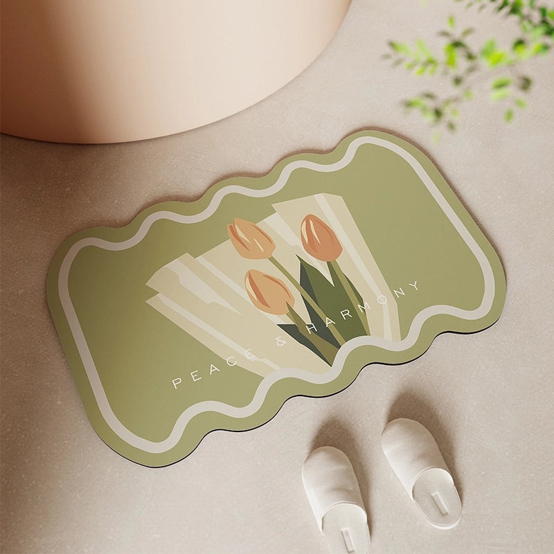 Absorbent Diatom Mud Bathroom Mat Non-Slip Quick-Dry Door Rug for Toilet Home Use|Bathroom Accessories