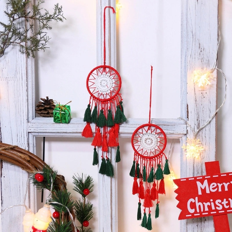 Christmas Dreamcatcher Tassel Cotton Thread Hanging Ornaments Festival Party Wind Chimes|Home Decor