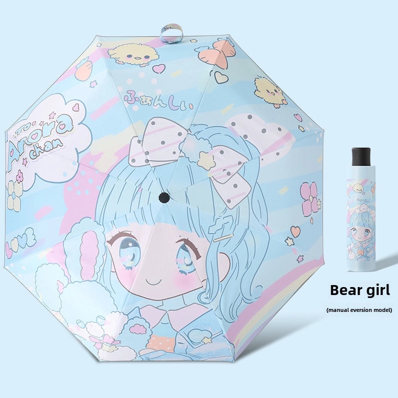 Kids Automatic Folding Umbrella with Anti-Rebound, Vinyl Material and Reflective Strip | Children's Umbrellas