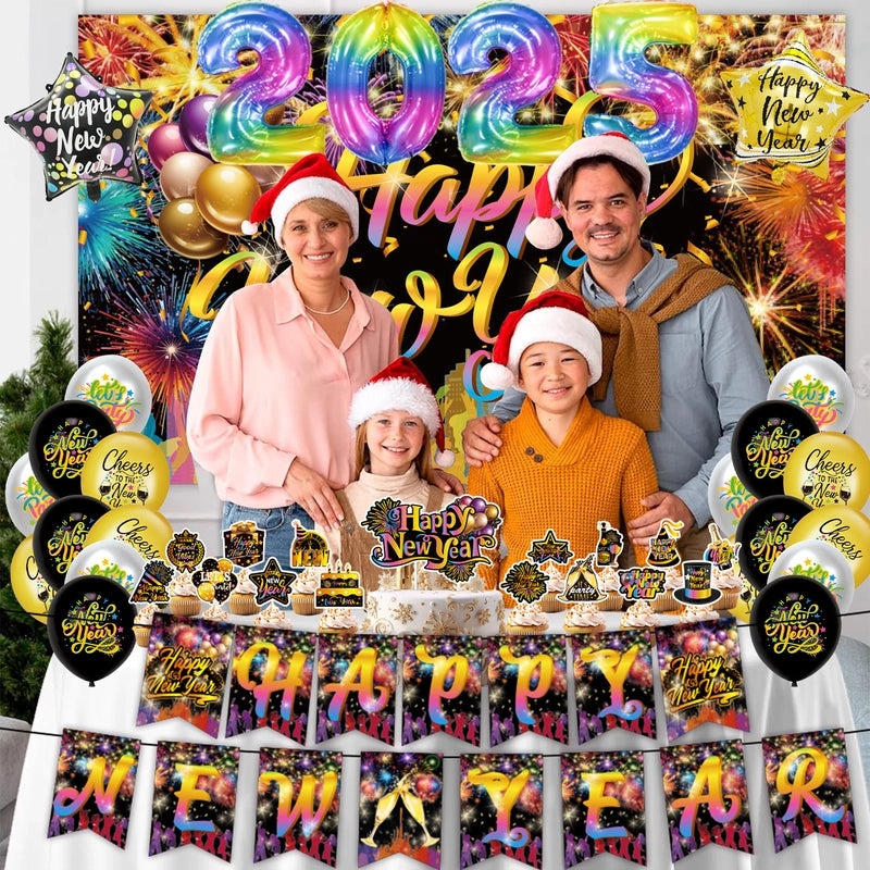 2025 New Year Cartoon Letter Paper Hanging Ornaments Party Festival Decorative Props|节日装饰品