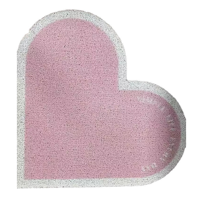 Elegant Heart-Shaped Wire Loop Bath Mat with Chinoiserie Letter Design|Home Decor & Bath Accessories
