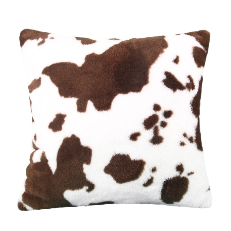 Cow Print Plush Pillowcase Soft Velvet Sofa and Car Cushion Cover|Home Decor & Cushions