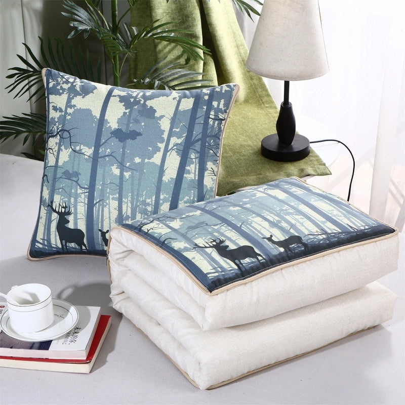 Custom Logo Pillow Quilt Dual-use Car Cushion & Sleeping Blanket Four-season Thin Blanket Gift Printing|汽车配件