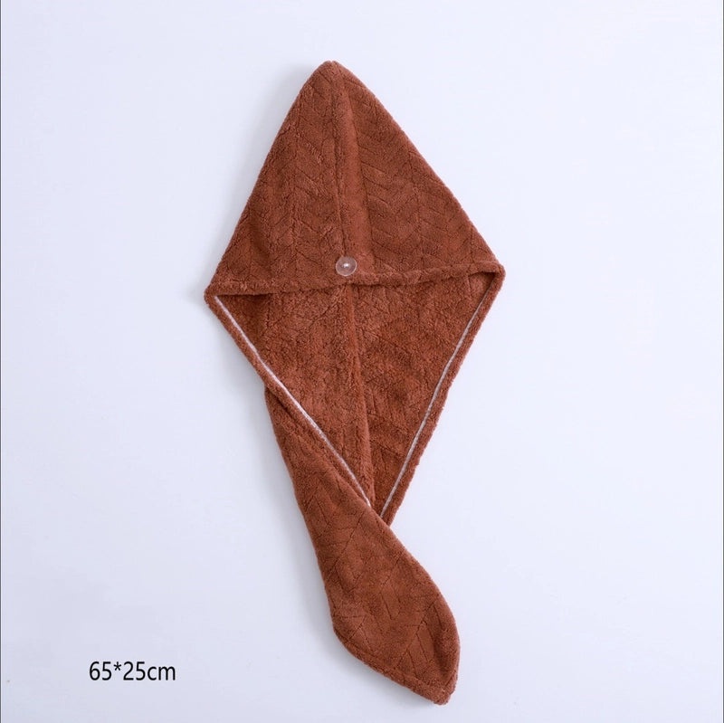 Classic Solid Color Coral Fleece Hair Towel Cap for Women | Hair Accessories