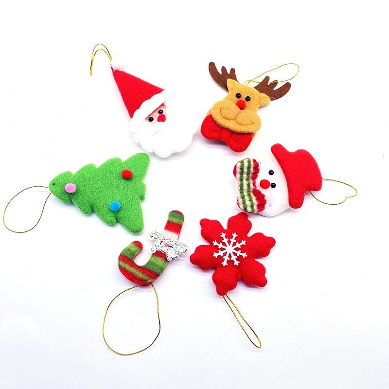 Christmas Fabric Pendants Santa Claus Snowman Deer for Bags Hotels Shopping Mall Holiday Decoration|Christmas Decorations