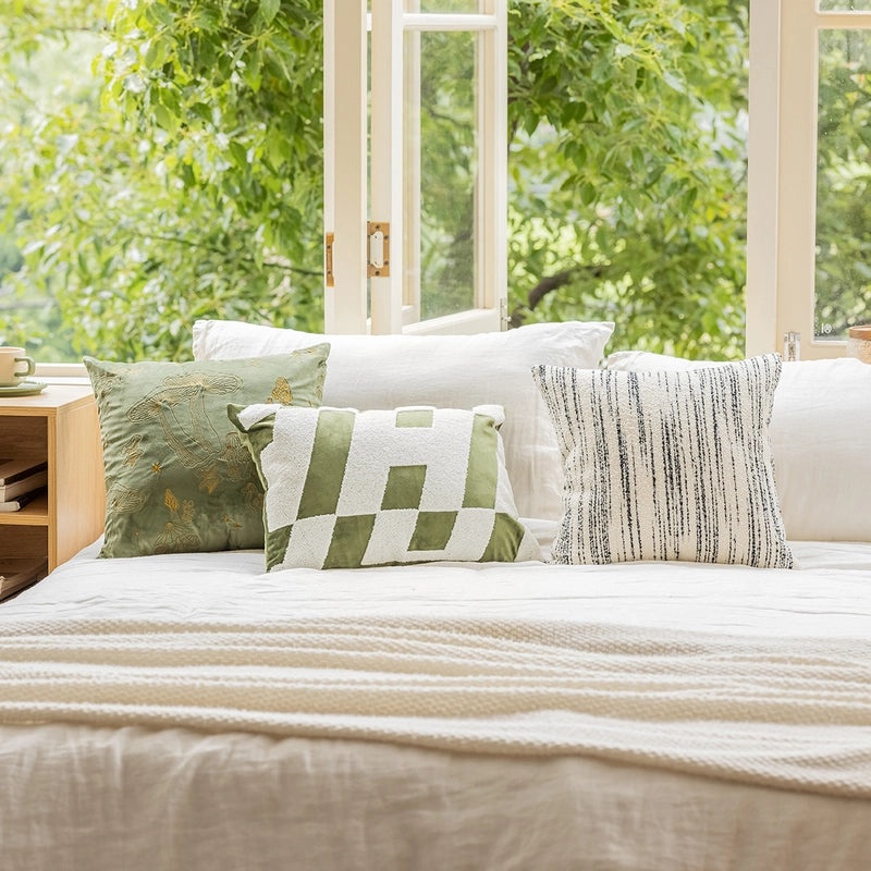 Black and White Sofa Pillow Cover French Style Horizontal Bedside Cushion Case Woven Home Decor|Home Decor & Pillows