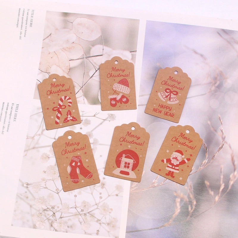 100 PCS Christmas Jewelry Packaging Cards Minimalist Letter Design|Jewelry Packaging Supplies