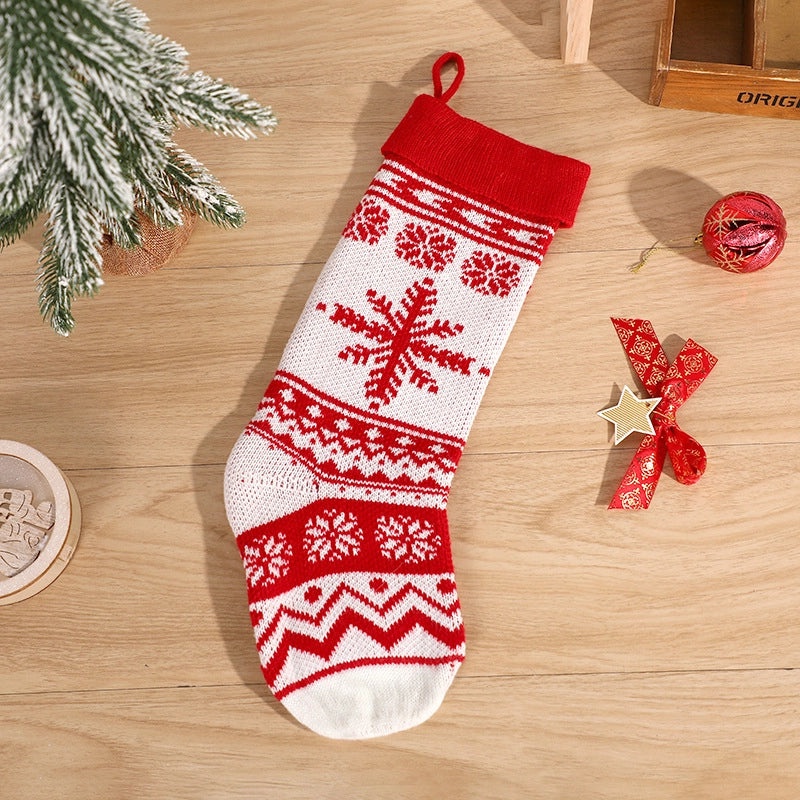 Cute Cartoon Wool Knit Christmas Socks Decoration | Home Decor & Festive Accessories