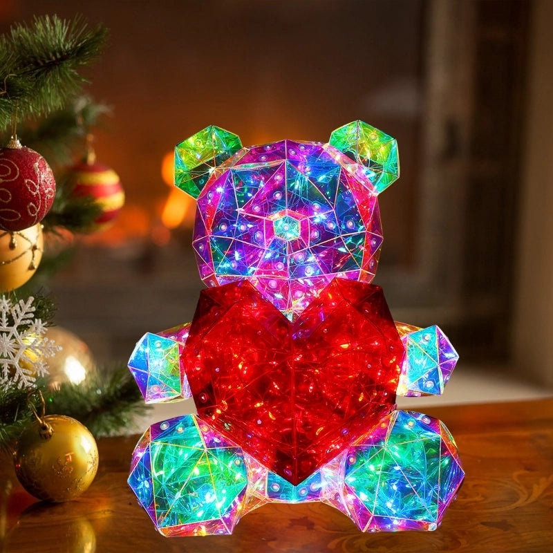 Luminous Colorful Love Bear 520 Qixi Valentine's Day Birthday Gift Lantern Room Decor|Home Decor & Lighting