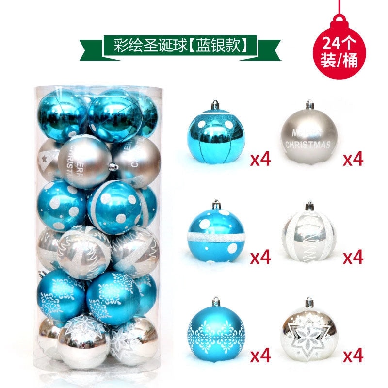 Creative 24-Piece 6cm Painted Transparent Christmas Ball Ornaments for Window Decoration|Christmas Decorations