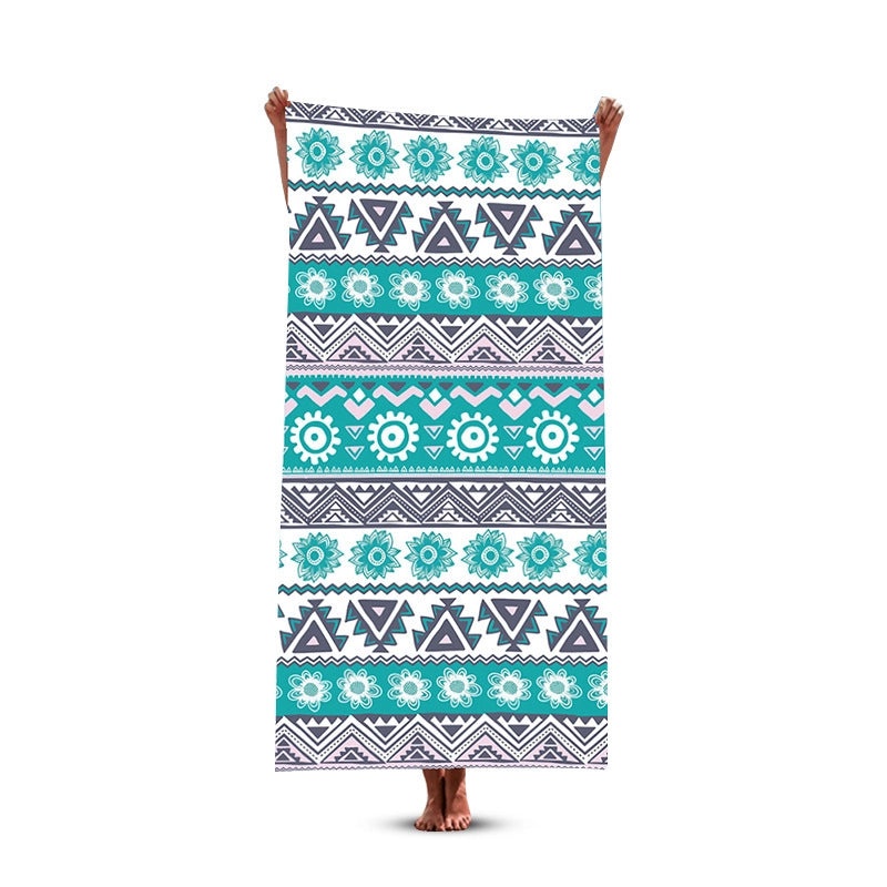Geometric Pattern Polyester Beach Towel for Casual Vacation Use|Beach Accessories