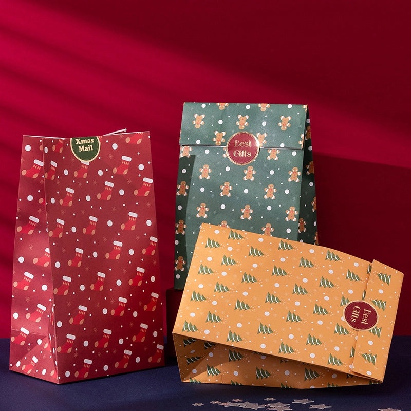 Christmas Geometric Holiday Gift Bags Cute Wrapping Supplies for Christmas Presents|Gift Bags & Wrapping Supplies