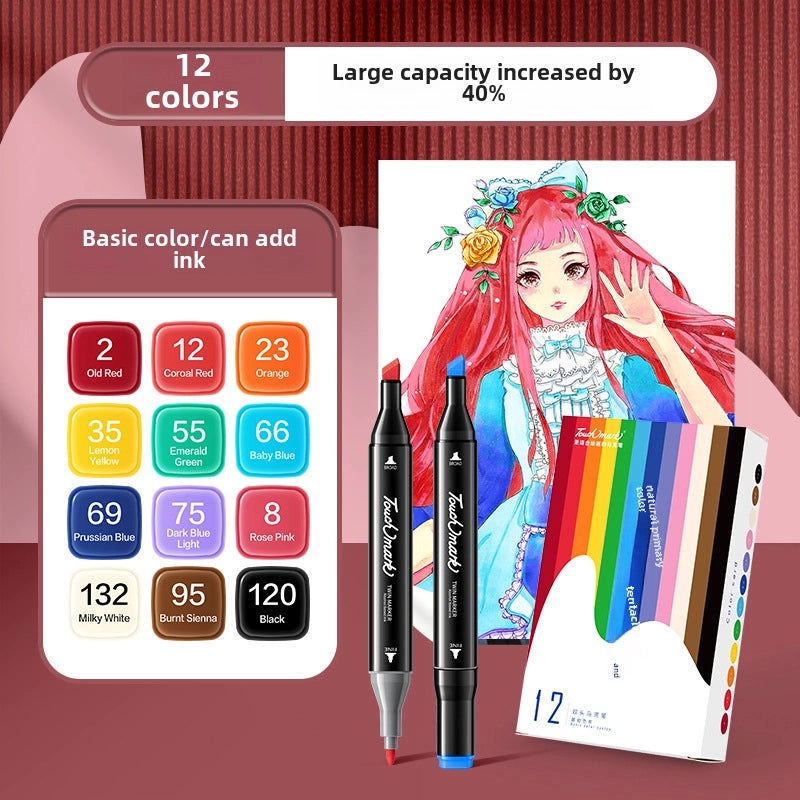 48 Colors Double Tip Alcohol Markers Set for Art Students | Art Supplies