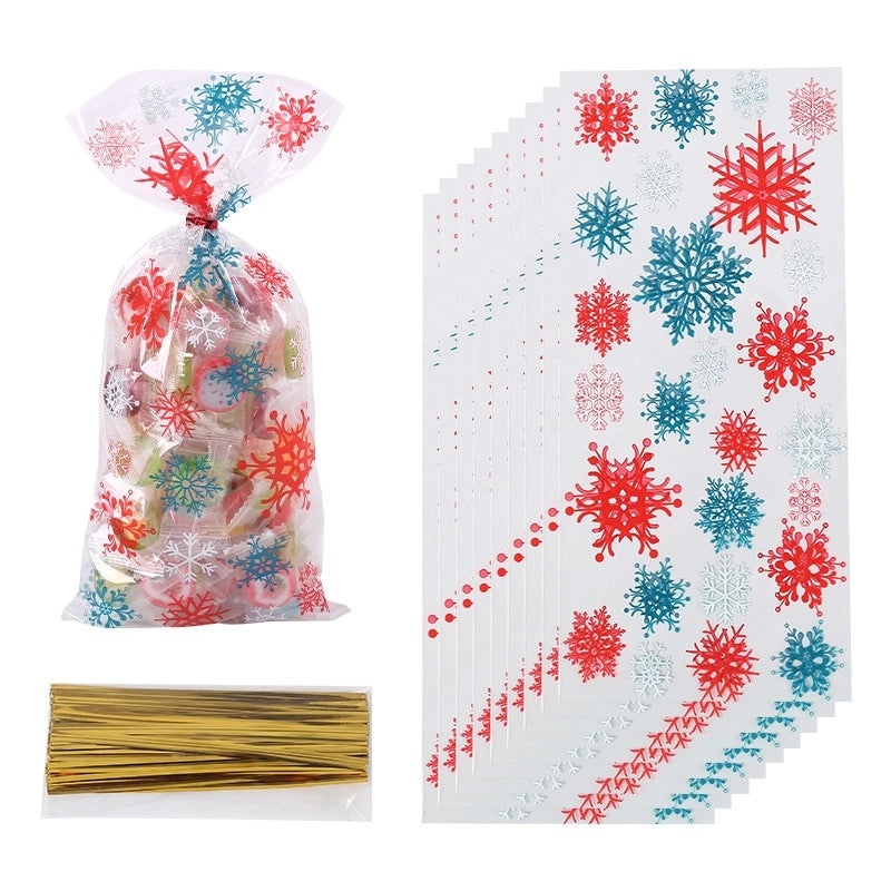 Nordic Snowflake Christmas Gift Bags Plastic Party Wrapping Supplies Cute Holiday Decor|Gift Wrapping Supplies