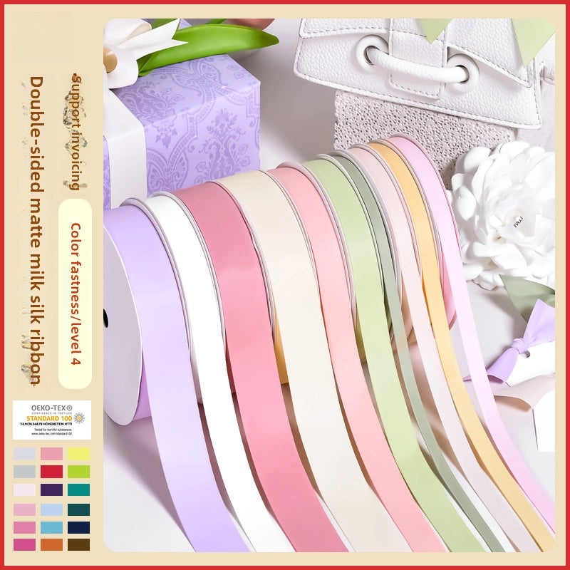Yao Ming Han Style Milk Silk Ribbon Bow Hair Accessory Korean Full-matte Floral Packaging Belt|Hair Accessories
