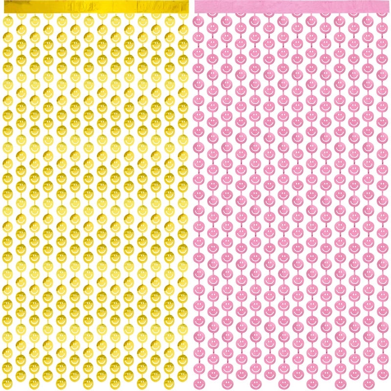 Minimalist Smile Face PET Indoor Party Door Curtain for Christmas Valentine’s Day New Year Festival|Home Decor Curtains