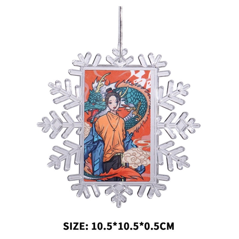 Minimalist Christmas Snowflake Hanging Ornaments Plastic Festival Decorations|Home Decor Ornaments