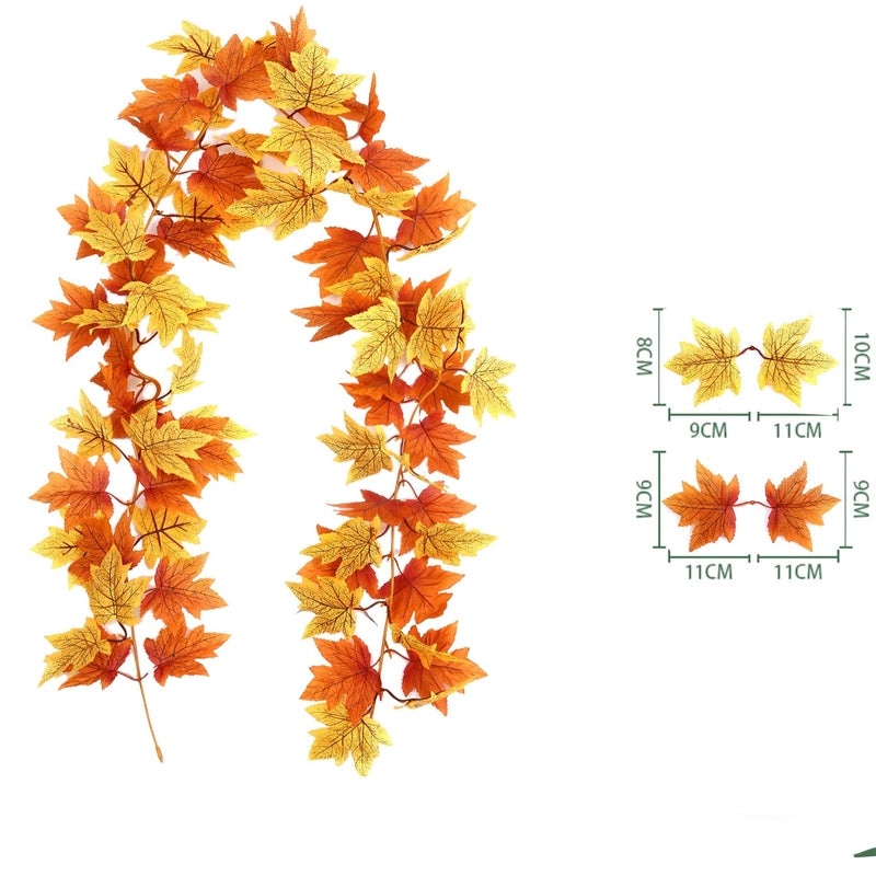 Autumn Maple Leaf Rattan Wreath Hanging Decor for Thanksgiving and Christmas | Home Decorations