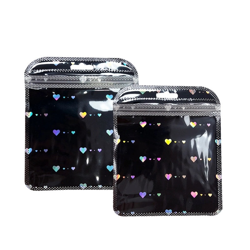 Yin Yang Lock Plastic Card Bag Small Gift Packaging Laser Self-Sealing Pocket for Jewelry|Jewelry Packaging