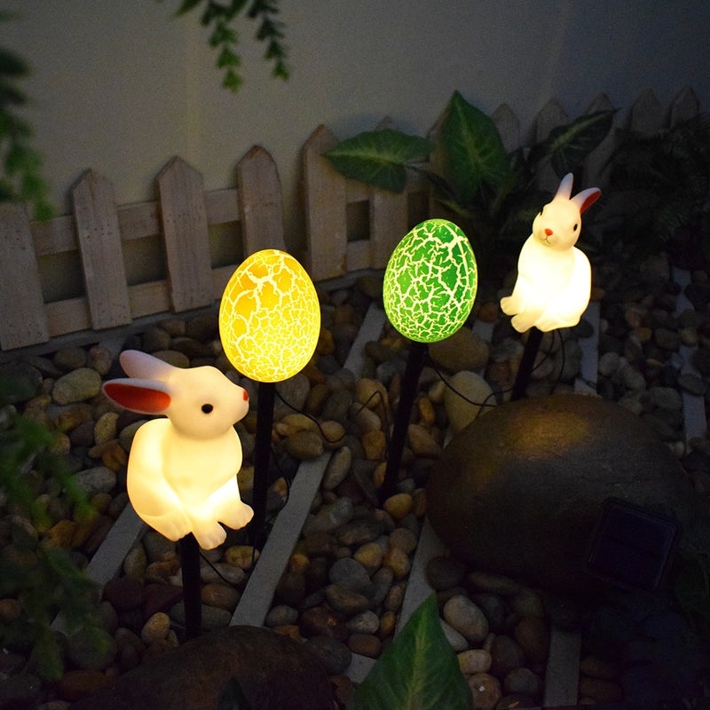 Solar Powered Easter Egg Outdoor Garden Light Waterproof Yard Decoration Night Ground Plug|Garden Lighting