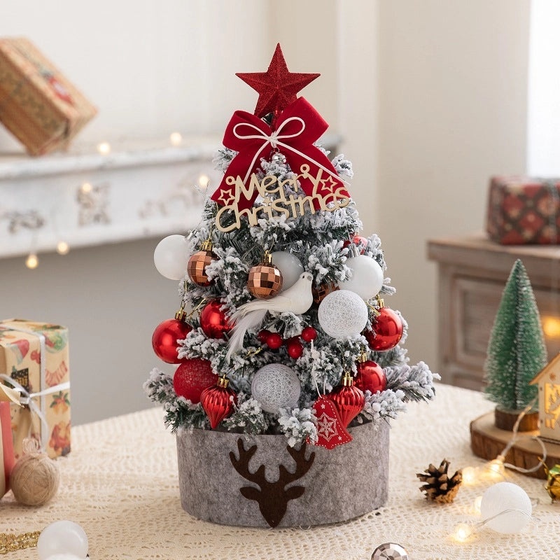 45cm Small Flocking Christmas Tree Set DIY Holiday Decoration Ornaments for Home | Christmas Decorations