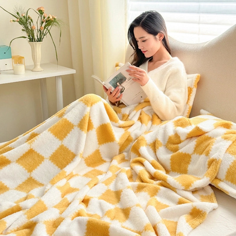 Elegant Casual Flannel Throw Blanket with Glam Lattice Pattern | Home Decor & Throw Blankets