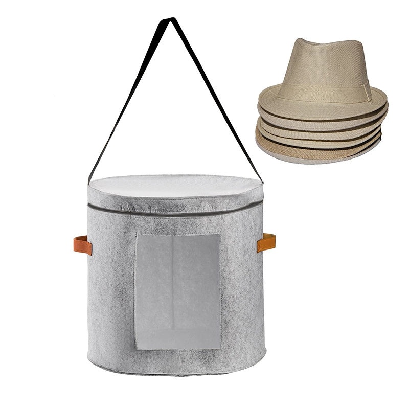 Large Foldable Hat Storage Box with Shoulder Strap and Dual Handles for Women | Hat Storage Boxes