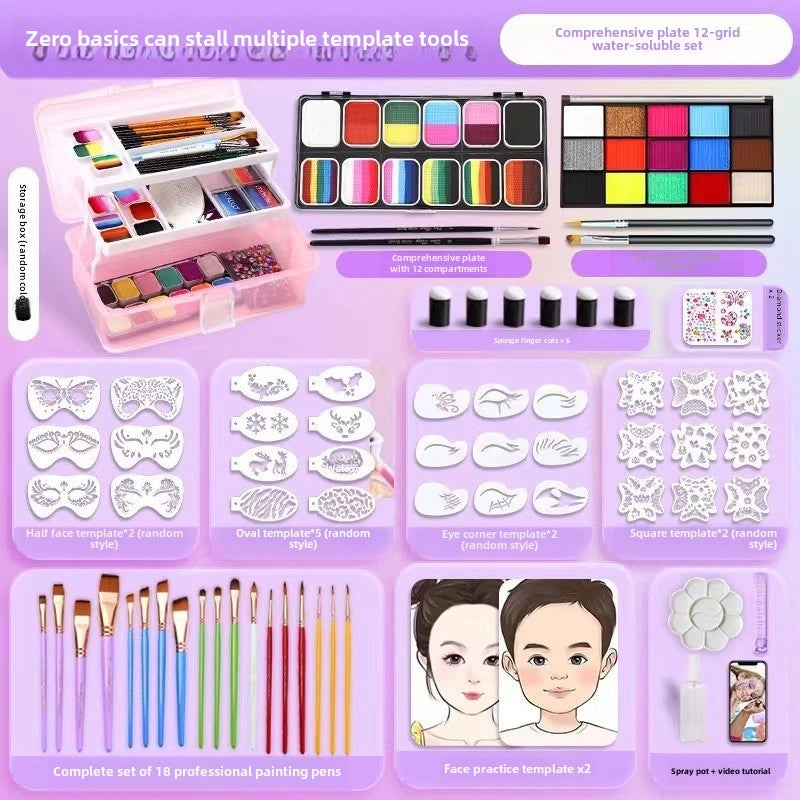 12-Color Face Paint Set for Kids Water-Soluble Safe Halloween Body Makeup|Children's Face Paint & Body Art