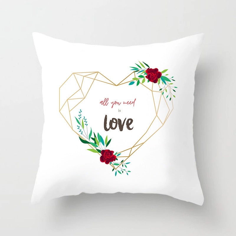 Modern Pastoral Letter and Plant Linen Pillow Covers for Couch and Sofa Decor | Home Decor & Pillows