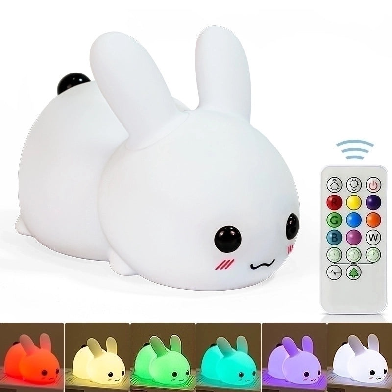 Adorable Rabbit Silicone Night Light for Indoor Use|Home Decor & Lighting