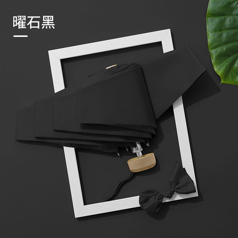 Ultra Lightweight Portable Mini Sun Umbrella with UV Protection, 6 Bones, Black Rubber Handle | Sun Protection Umbrellas