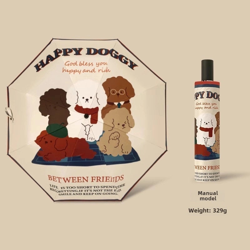 Dual-use Automatic Folding Umbrella for Women | Sun & Rain Protection UV Shield | Portable High-Grade Black Coating | Umbrellas