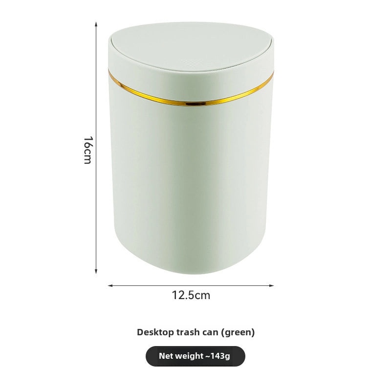Modern Minimalist Push-Lid Small Desktop Trash Bin for Office Living Room Study | Home & Office Accessories