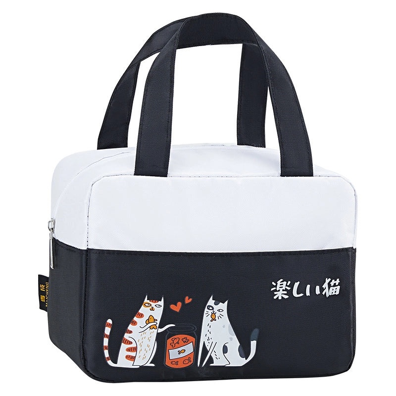Cartoon Cat Portable Insulated Lunch Bag Outdoor Cooler Bag with Rice Insulation|Lunch Bags & Coolers