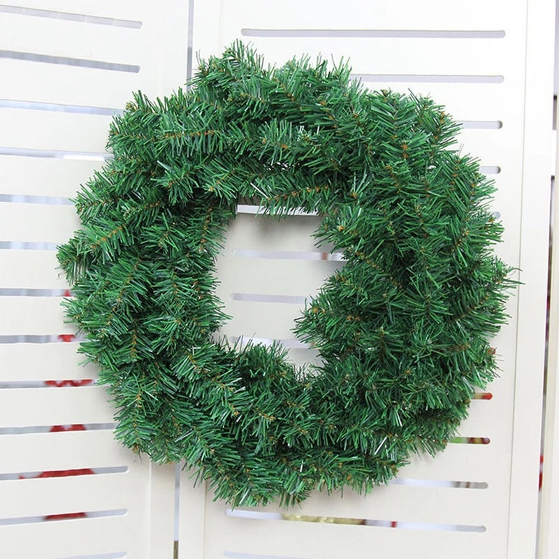 Christmas PVC Rattan Garland Flocking Wreath Holiday Decoration | Christmas Decorations
