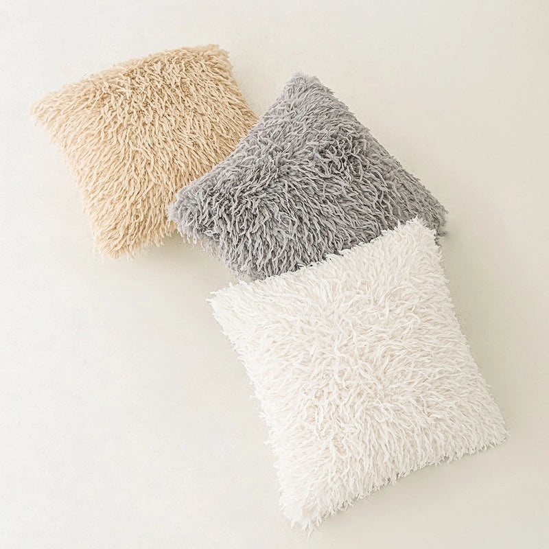 Soft Solid Color Plush Pillow Covers for Couch and Sofa | Home Decor Pillows