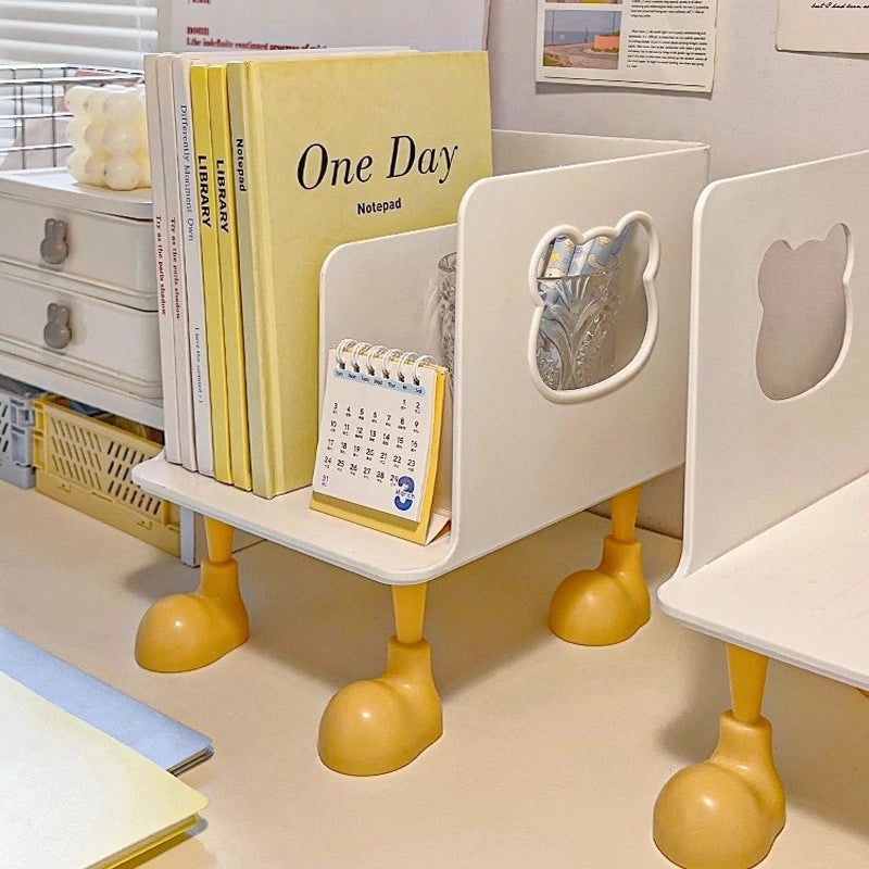 Modern Solid Color Bear-Shaped Plastic Book Stand for Daily Use|Home & Office Accessories