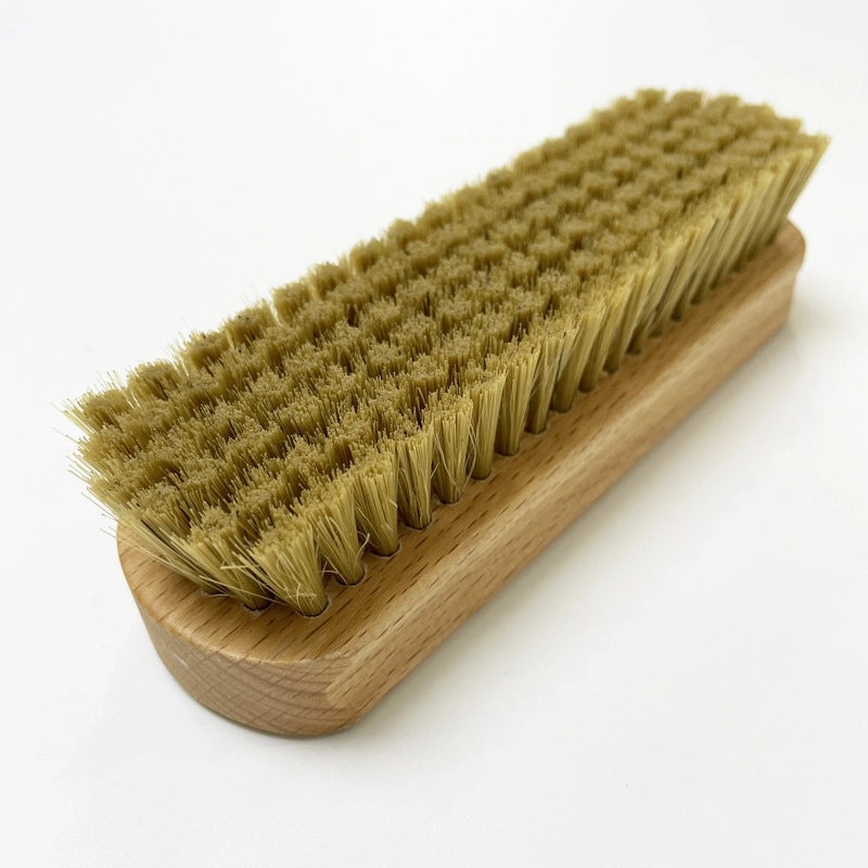 Wooden Handle Shoe Brush with Beech Wood and Horsehair for Leather and Suede Polishing | Shoe Care & Cleaning Tools
