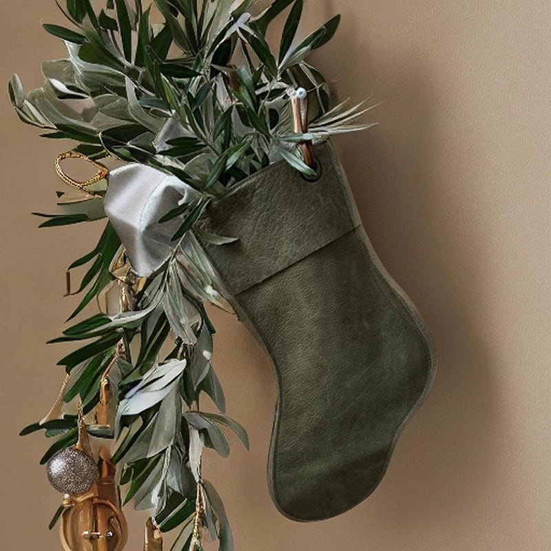 Creative Leather Christmas Stockings Holiday Gift Bags Candy Holders Tree Ornaments | Holiday Decorations