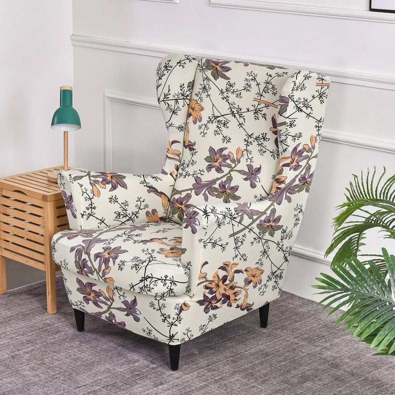 Elastic Four Seasons Tiger Print Wingback Chair and Sofa Cover All-Inclusive American Style|Home Decor & Furniture