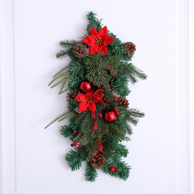 European Style Christmas Rattan Wreath Wall Hanging Door Decoration | Christmas Home Decor