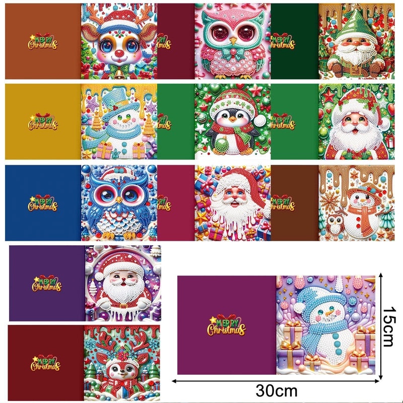 Christmas Diamond Painting DIY Greeting Card with Stickers and Hand Drill | Craft Supplies