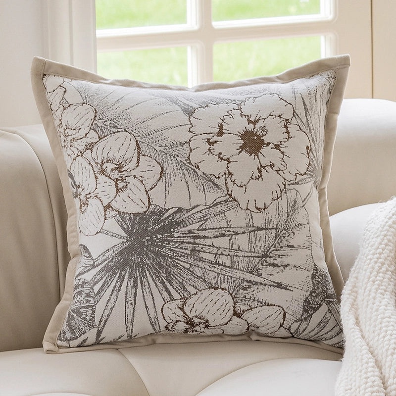 Embroidered Soft Plush Sofa Pillowcase Modern Minimalist Bedside Cushion Lumbar Support|Home Decor Pillows