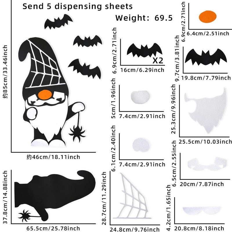 Halloween Minimalist Bat Letter Felt Door Sticker Cool Style Holiday Party Decor|Home Decor