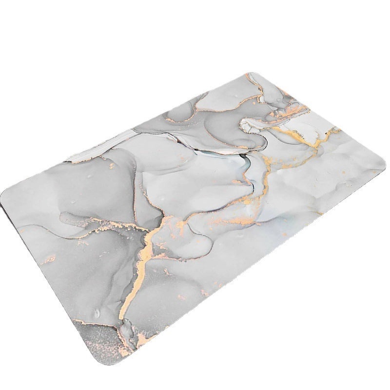 Diatom Mud Absorbent Bathroom Floor Mat Marble Design Large Non-Slip Door Mat | Home & Bath Accessories